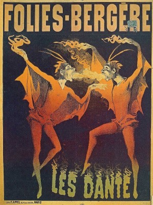 Follies Bergere Les Dante Vintage Poster